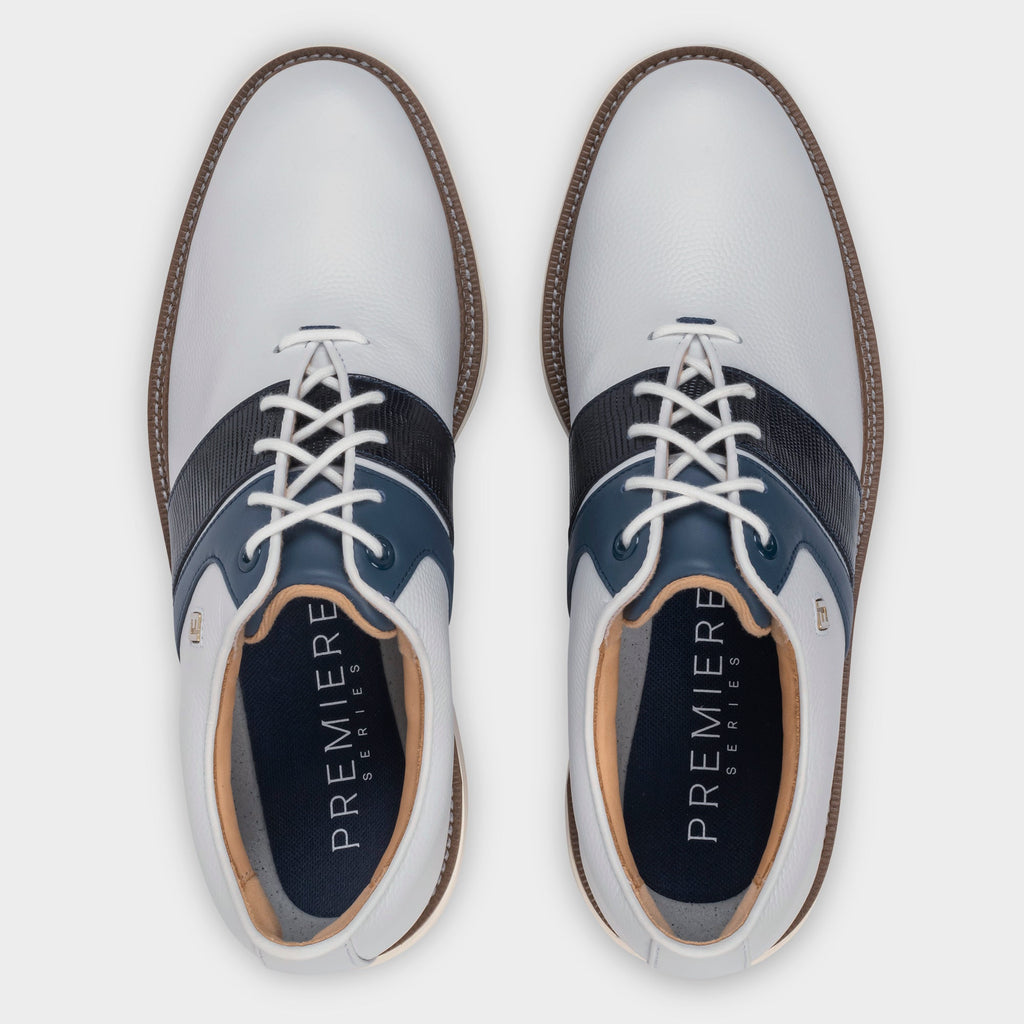 FOOTJOY PREMIERE SERIES PACKARD -- WHITE/NAVY