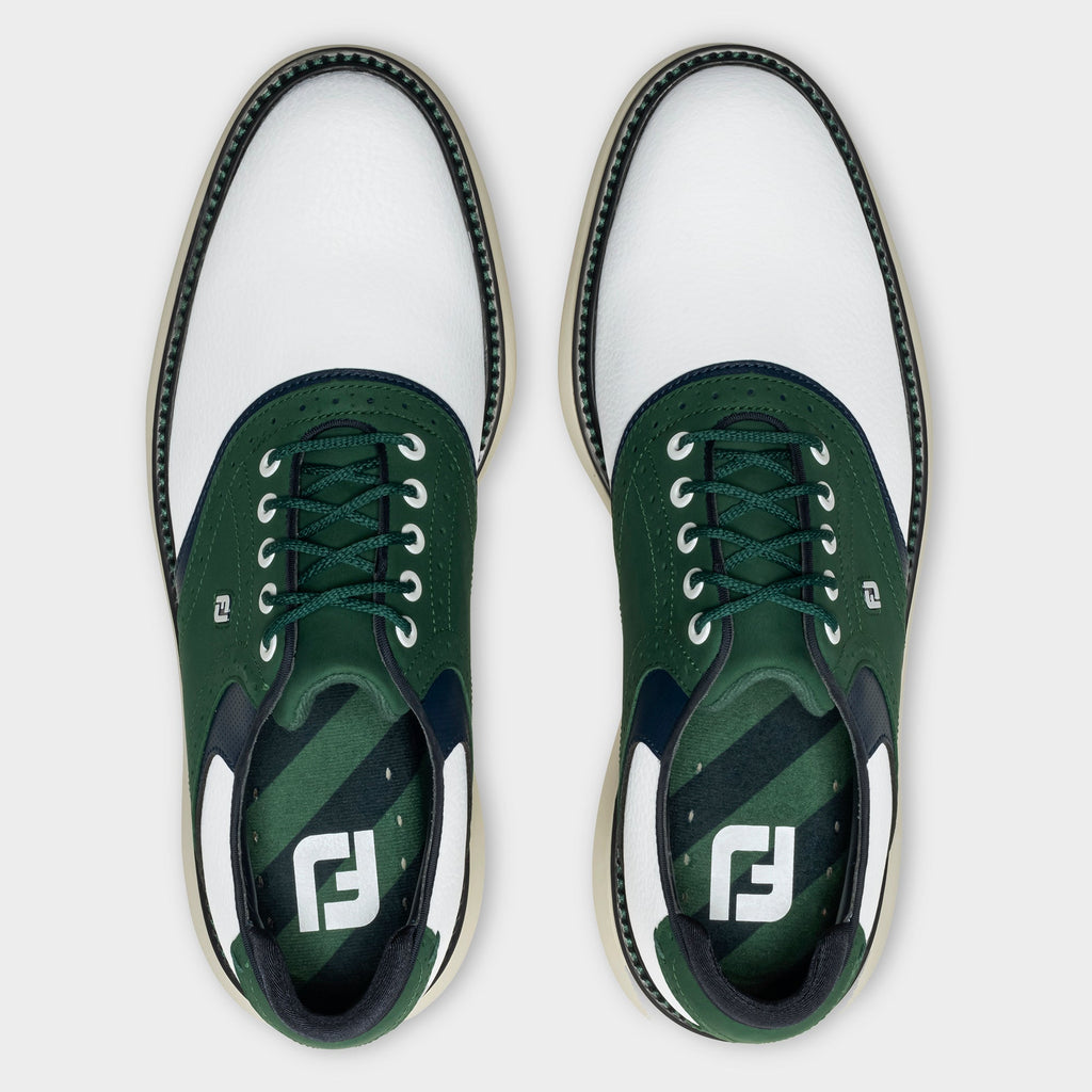 FOOTJOY TRADITIONS LE -- WHITE/NAVY/GREEN