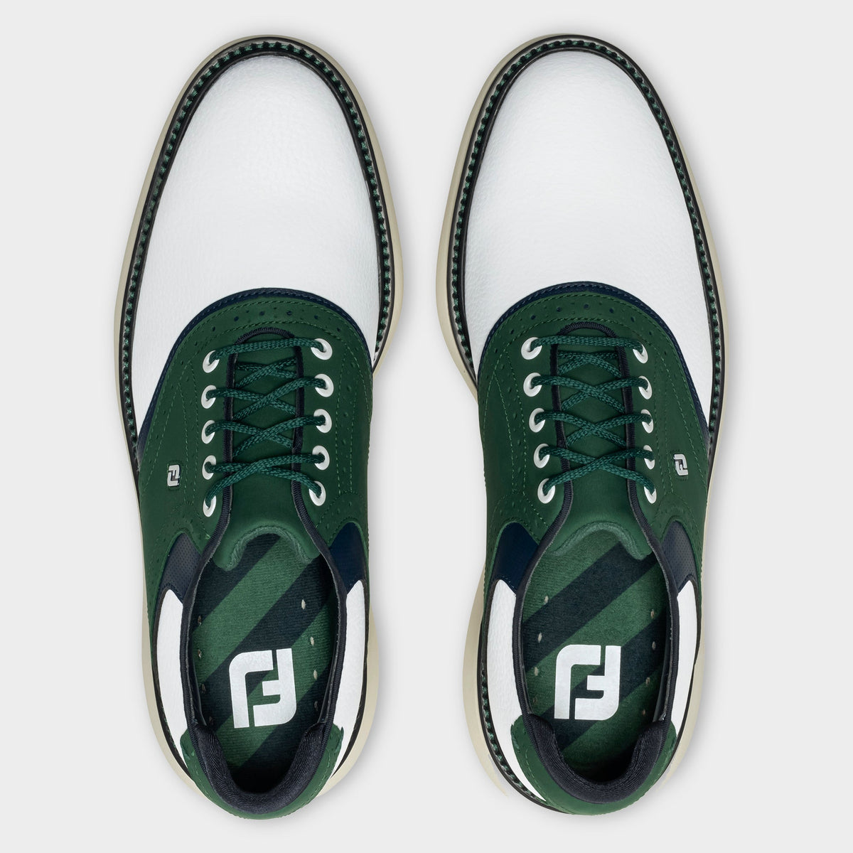 FOOTJOY TRADITIONS LE -- WHITE/NAVY/GREEN