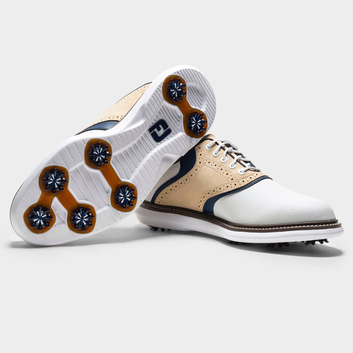 FOOTJOY TRADITIONS LE -- WHITE/KHAKI/NAVY