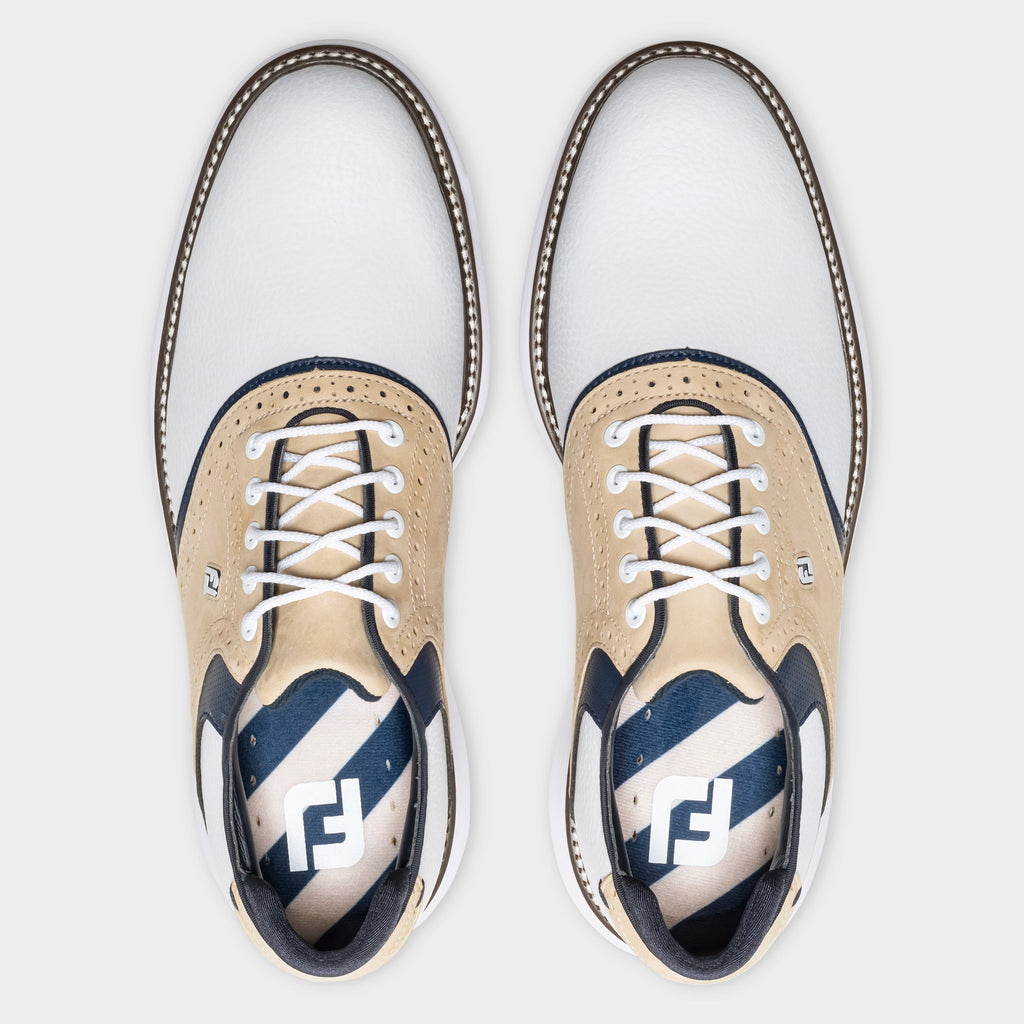 FOOTJOY TRADITIONS LE -- WHITE/KHAKI/NAVY