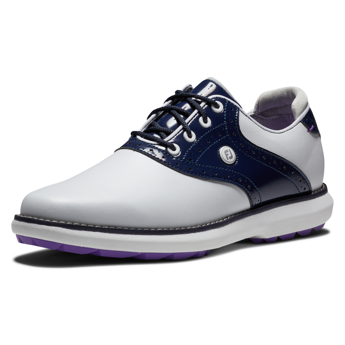 FOOTJOY WOMEN'S TRADITIONS SPIKELESS -- WHITE/NAVY