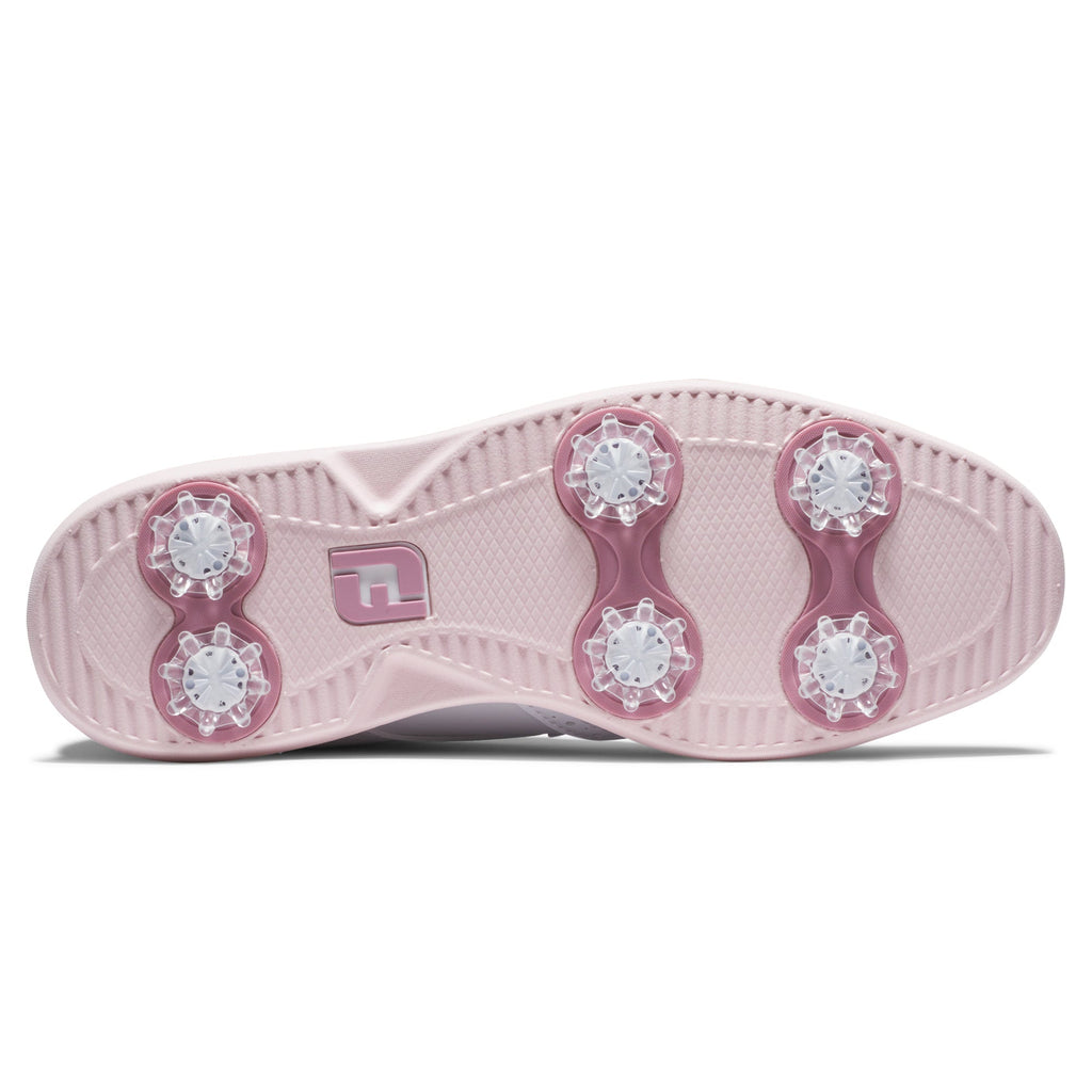 FOOTJOY WOMEN'S TRADITIONS WING TIP -- WHITE/PINK