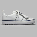 G/FORE WOMEN'S DURF SADDLE STRIPE LEATHER KILTIE -- SNOW/TWILIGHT
